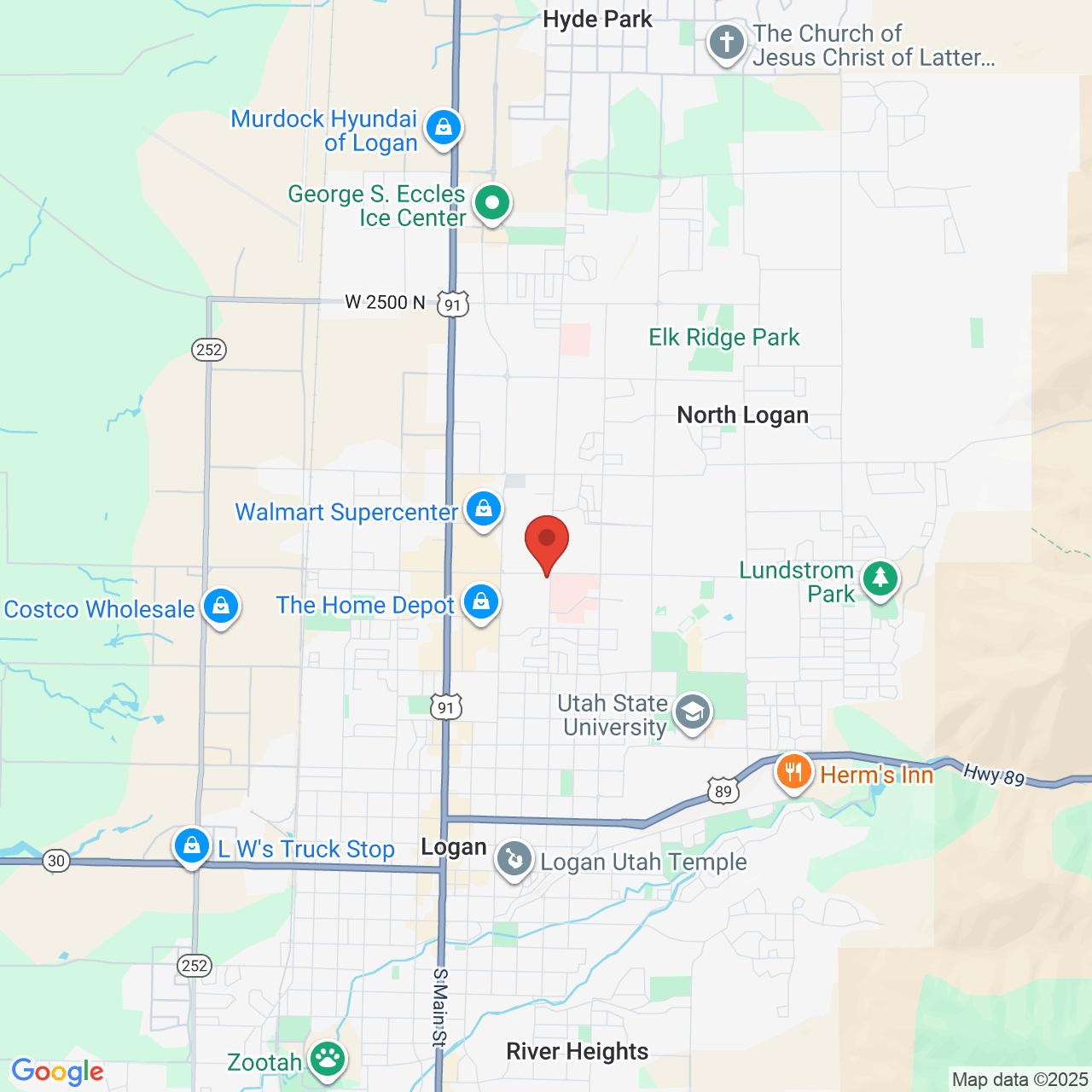 Google map image of our location in 1395 N 400 E Logan, UT